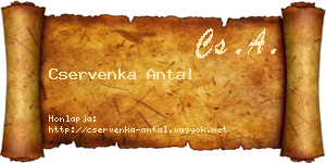 Cservenka Antal névjegykártya